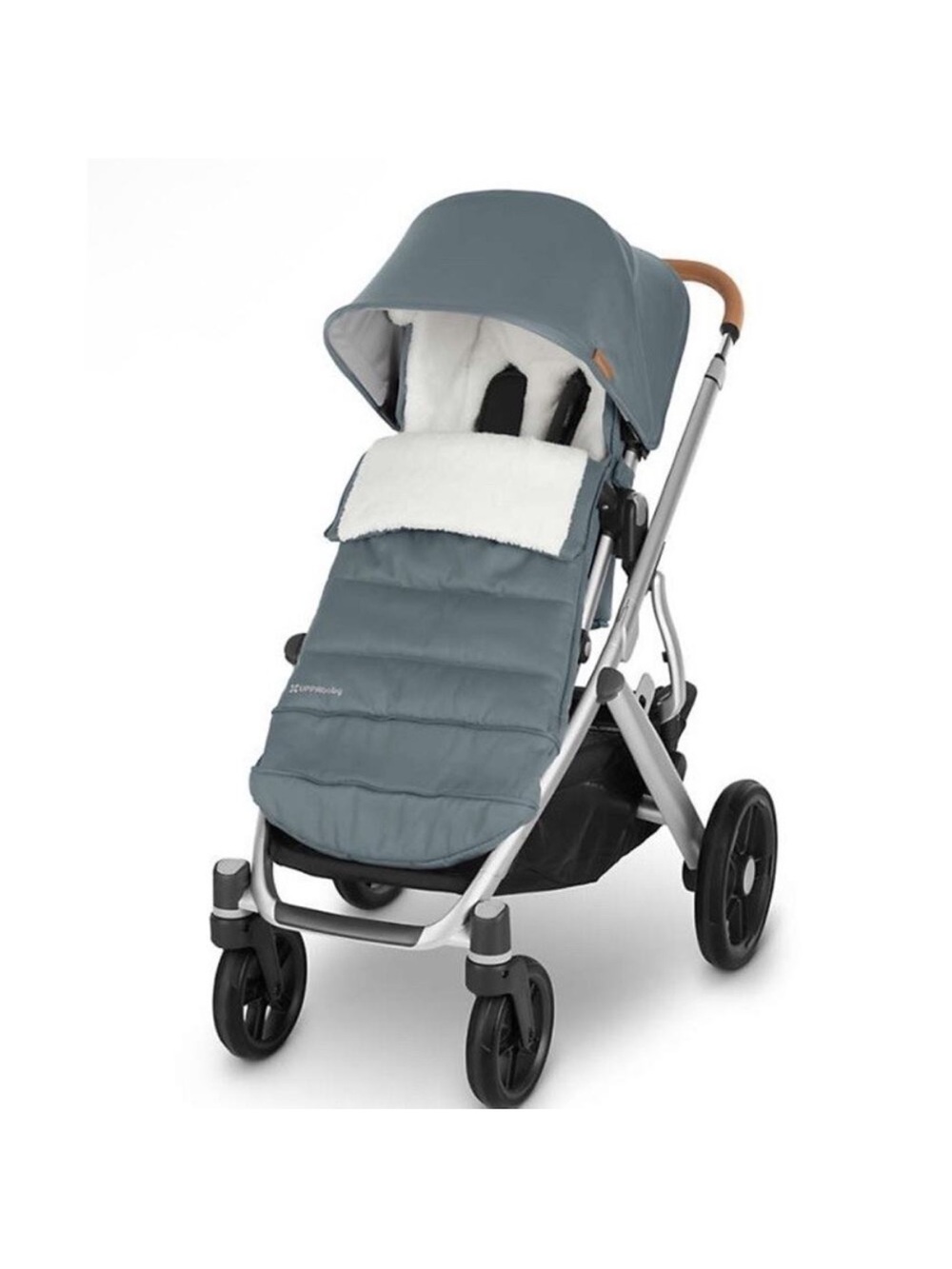 UppaBaby Cozyganoosh Gray Blue Cozy Stroller Footmuff with Sherpa Lining